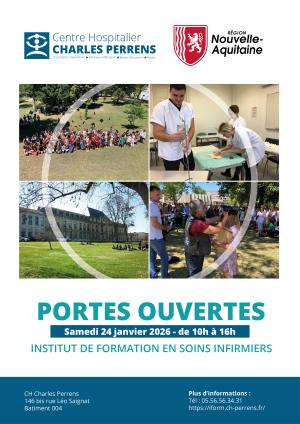Affiche des JPO avec la date 24 janvier 2026 et l'horaire 10h-16h