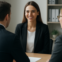 Image d'une candidate pendant son entretien de sélection
